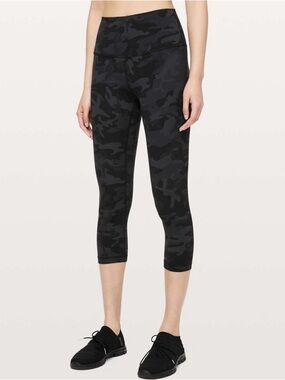 Lululemon Align Crop Leggings Incognito Camo Multi Grey Size 6